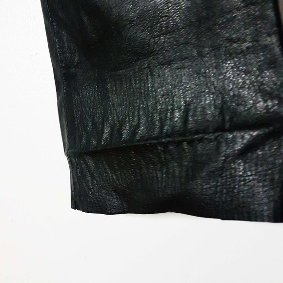 1990s Vintage Black High Waist Leather Pants Size 24 Waist - Picture 4 of 16